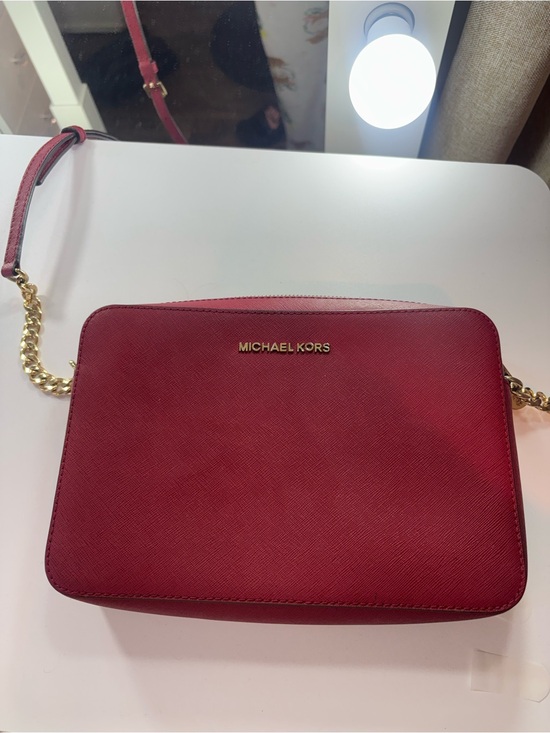 Michael Kors Handbags - Michael Kors Red Saffiano Crossbody with Gold Chain
